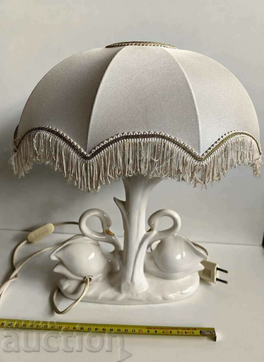 Livrarea SUPERBĂ LAMPĂ DE NOAPTE DE MASĂ PORCELAN STATUETA LEBADĂ