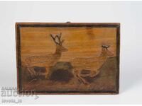 Sculptură în lemn Cerbi Sika Japonezi