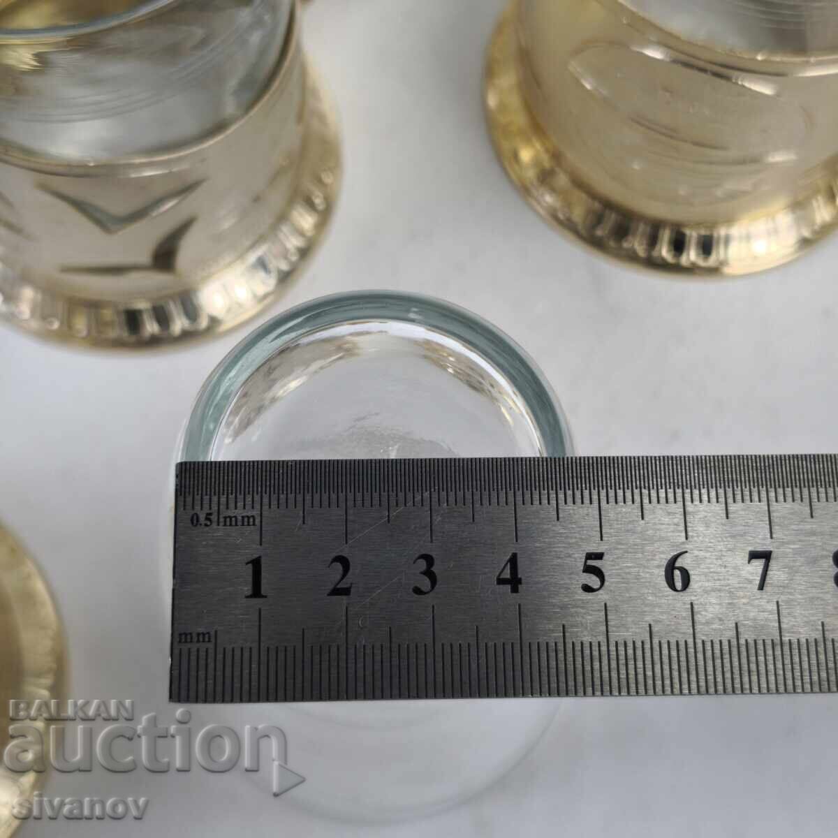 Σετ από 6 σουβέρ με ποτήρια, σερβίτσιο ΕΣΣΔ #6215 - 7