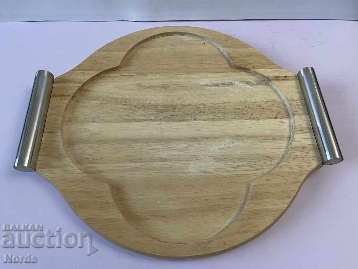 Ξύλινος δίσκος με χερούλια Ξύλινος δίσκος με χερούλια