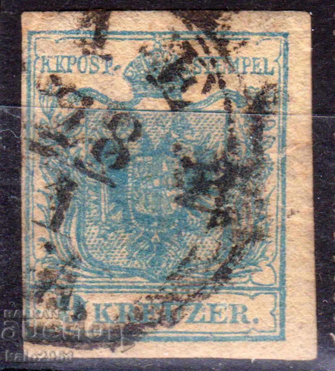 Austria-1850-Clasic-obișnuită-Stema Statului fără denumire, ștampilă