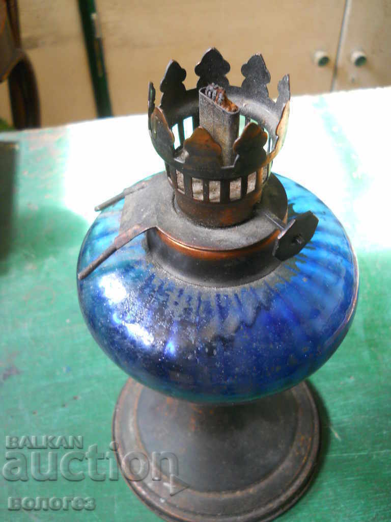 Old gas lamp made of brass and glass with price 45.00 BGN | € 23.01