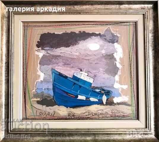 Георги Лечев (1949-2025) картина - 42 х 47 см. + подарък!