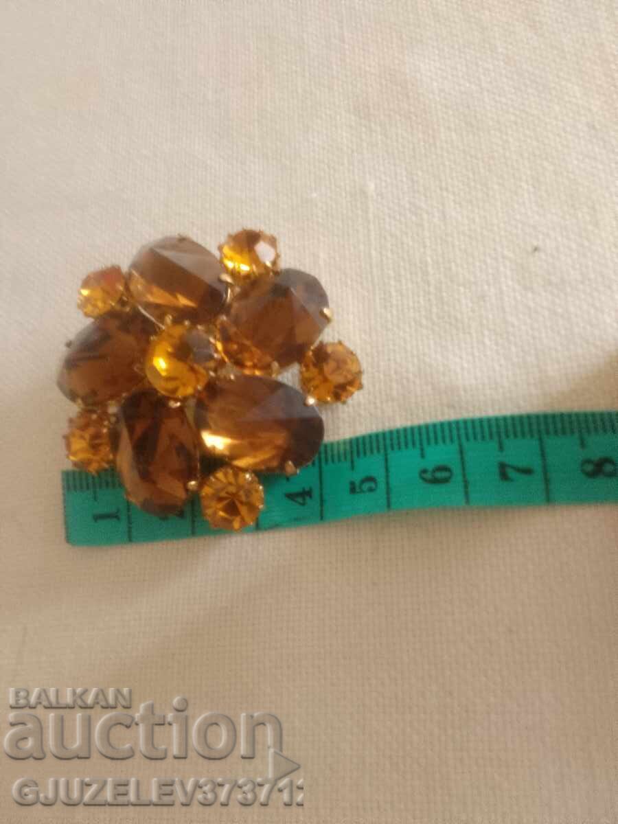 Vintage brooch / "large flower / floral motif, brown-gold with price 49.00 BGN | € 25.05