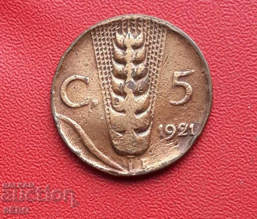 Italia - 5 cenți 1921