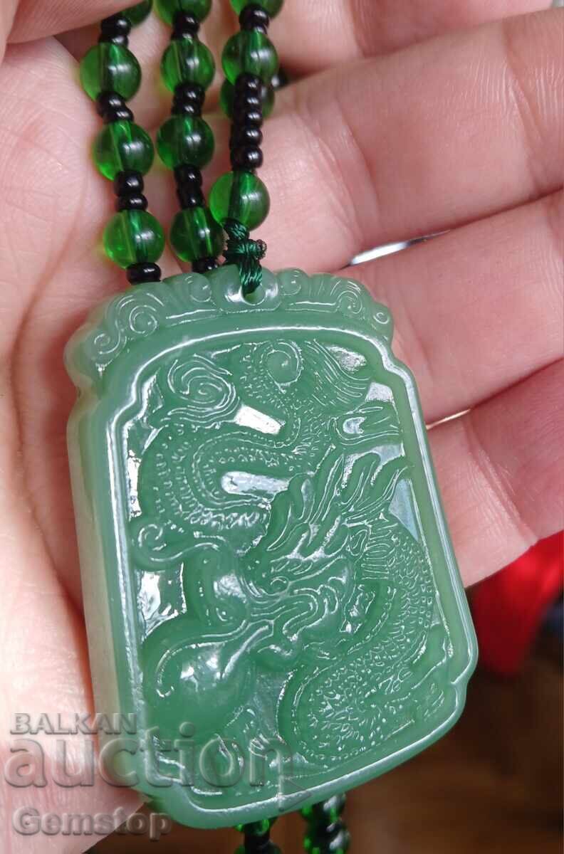 BZTs! 145k-t Natural Pendant Amulet Jade Dragon from 1st! with price 3.50 BGN | € 1.79