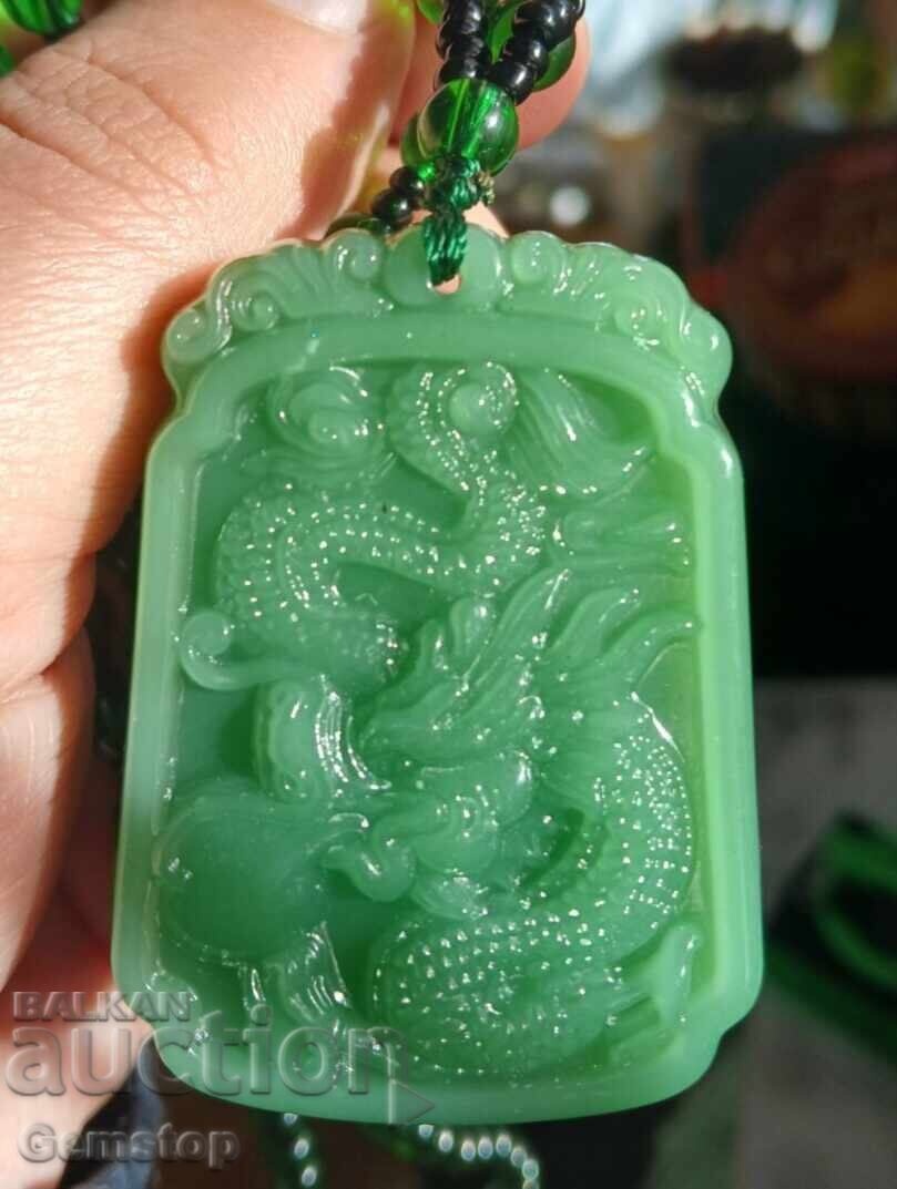 Auction  BZTs! 145k-t Natural Pendant Amulet Jade Dragon from 1st!
