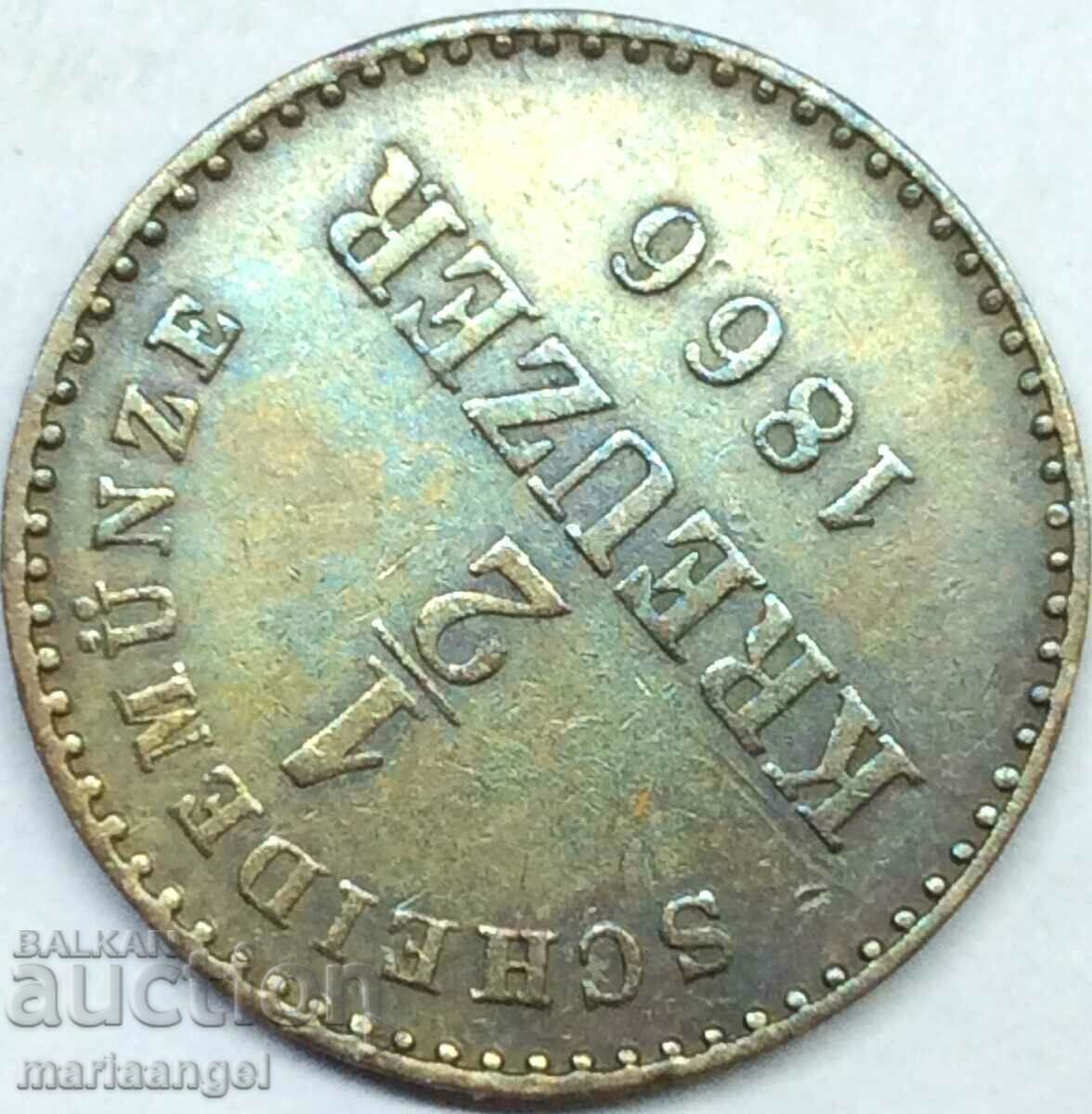 Delivery of Saxony 1/2 Pfennig 1866 German States Patina