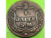 Suedia 1 Daler 1717 Carol al XII-lea Cupru