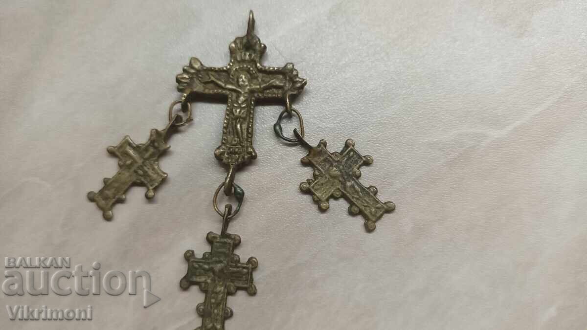 Licitație Bijuterie bronz Renaștere, cruce, Maica Domnului, Iisus