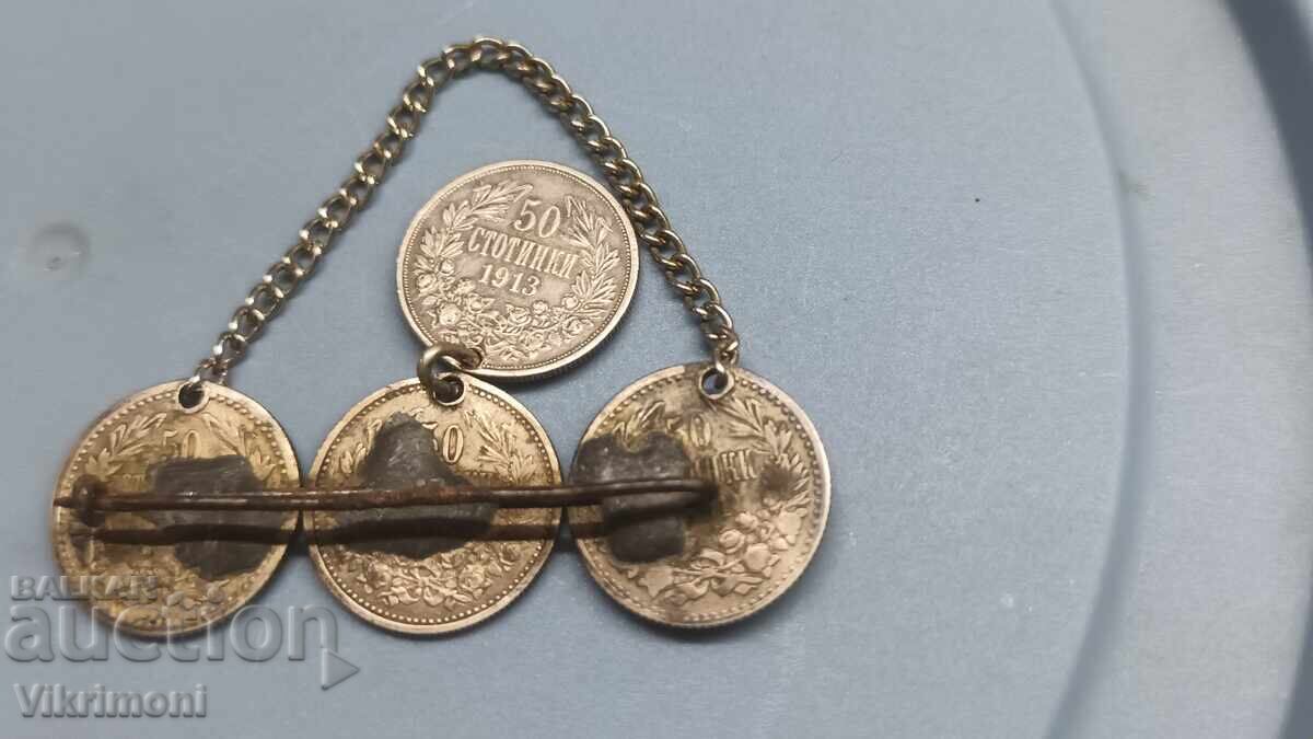 Auction  Silver, coins, royal brooch, 1913, Ferdinand