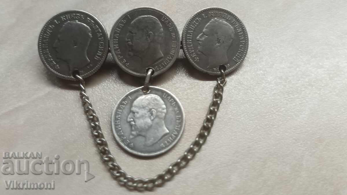 Silver, coins, royal brooch, 1913, Ferdinand - 5