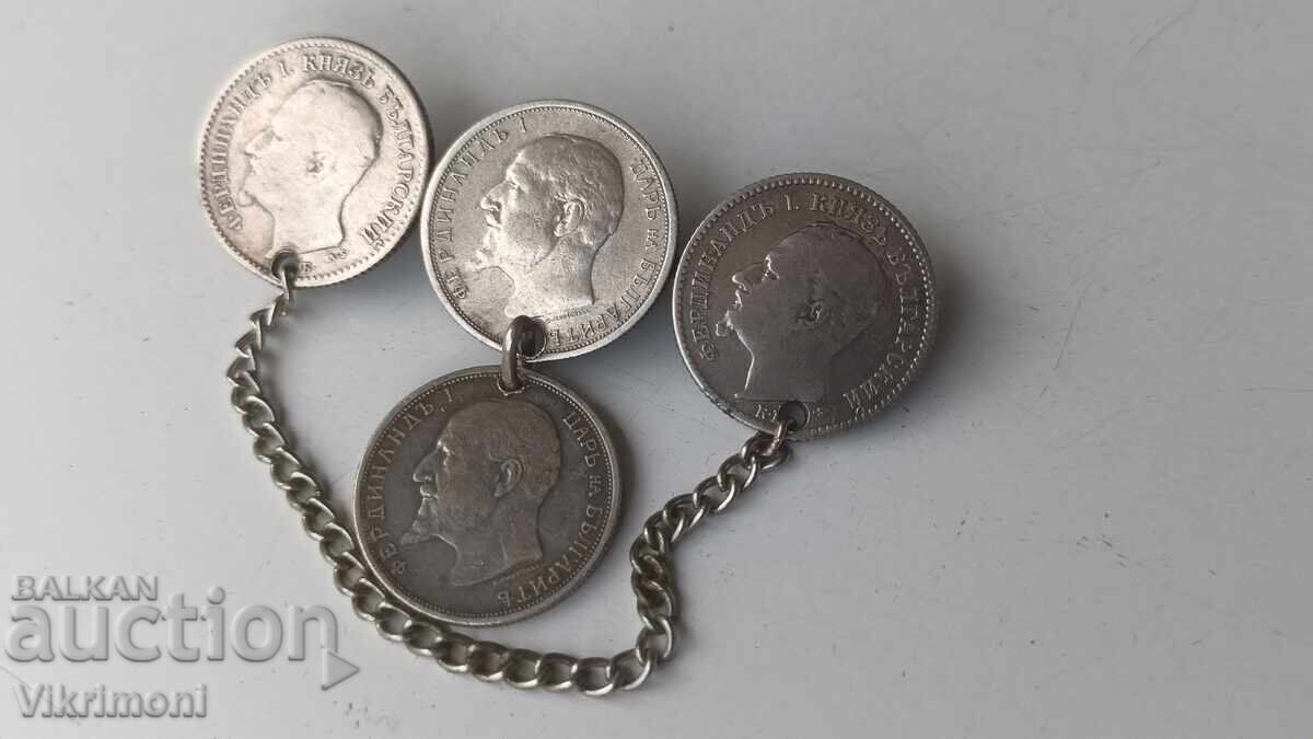 Silver, coins, royal brooch, 1913, Ferdinand