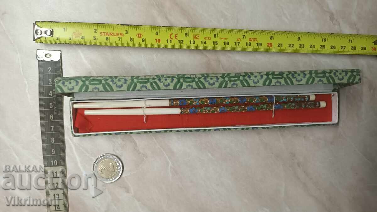 Παράδοση Ξυλάκια, ραβδιά για φαγητό, Cloisonné, επιχρύσωση, κόκαλο, σούσι