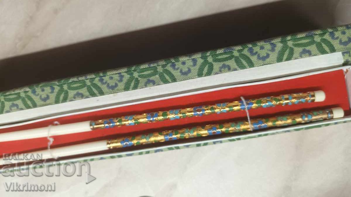 Chopsticks, eating sticks, Cloisonné, gilding, bone, sushi - 7