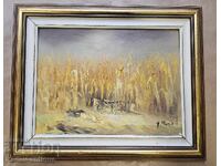 Painting PAVEL MITKOV landscape oil paints on canvas