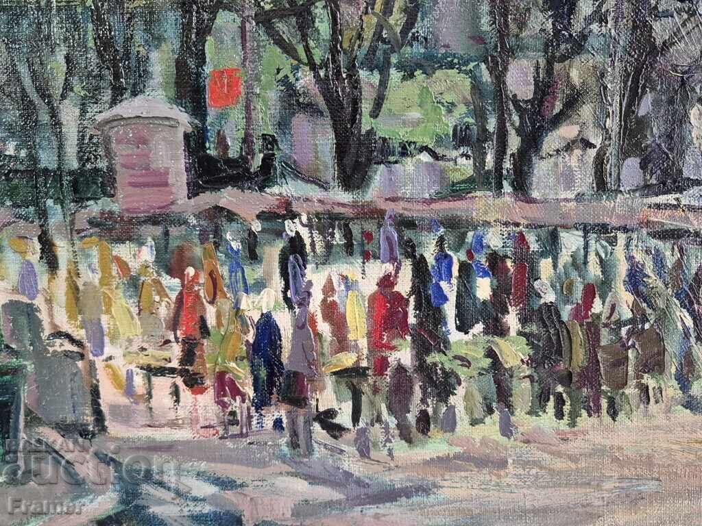 Livrarea Evgeni Tomov /1934-2006/ Piata femeilor Sofia 1974 ulei