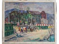 Evgeni Tomov /1934-2006/ Women's market Sofia 1974 oil