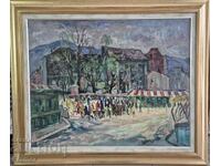 Евгени Томов /1934-2006/ Женскиат пазар София 1974 масло