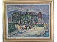 Evgeni Tomov /1934-2006/ Women's market Sofia 1974 oil