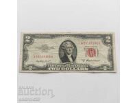 2 Dolari 1953 SUA, Sigiliu roșu / Bancnotă