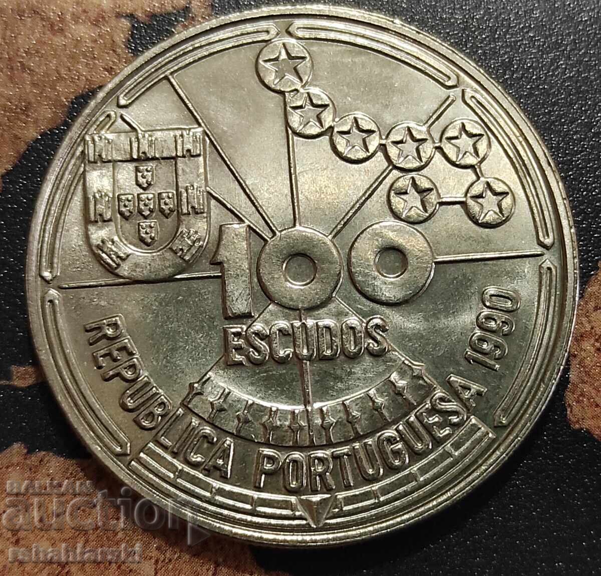 Coin Portugal (Commemorative) 100 Escudos, 1990 Coin Portugal (Commemorative) 100 Escudos, 1990