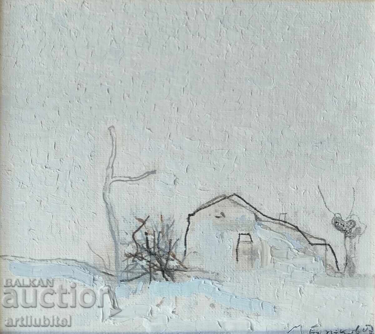 Milko Bozhkov - painting "House", 37 x 39 cm with price 2995.00 BGN | € 1531.32