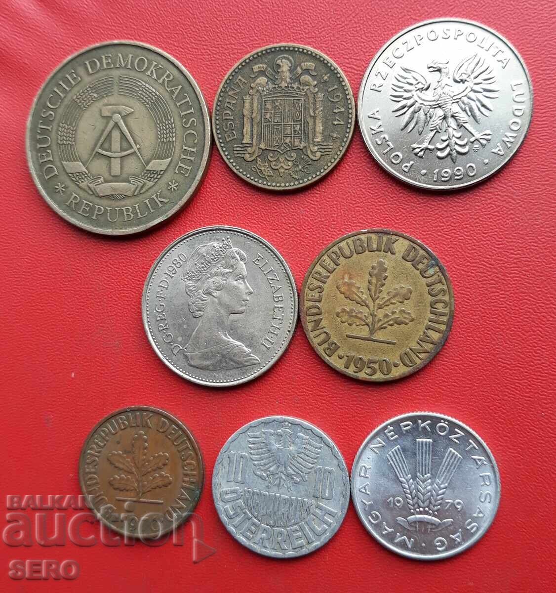 Mixed lot of 8 coins with price 1.01 BGN | € 0.52