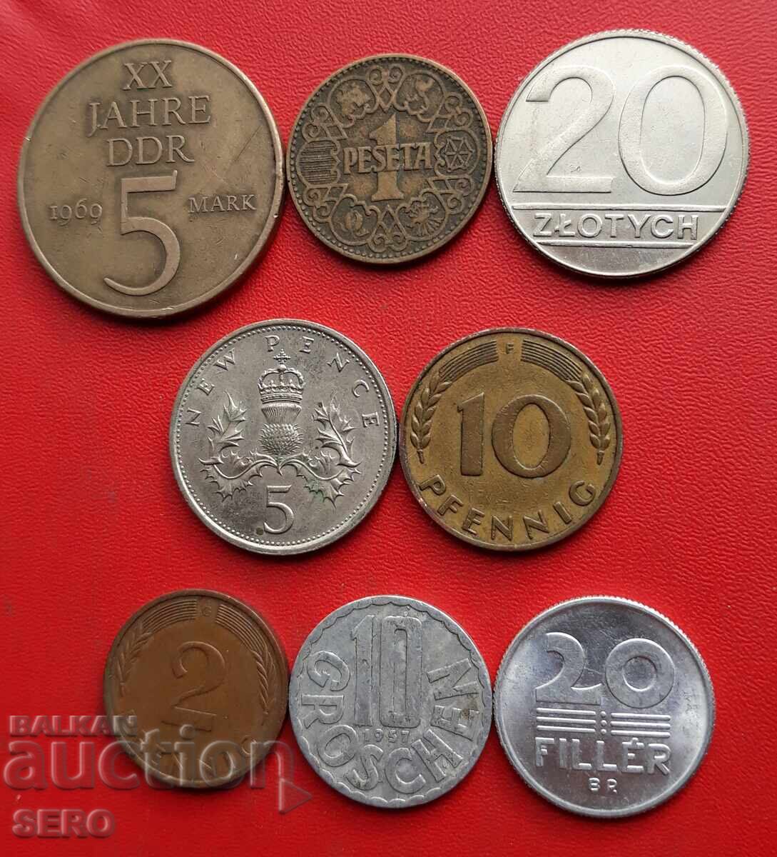 Mixed lot of 8 coins