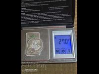 Сребърно кюлче и паричка.БЗЦ