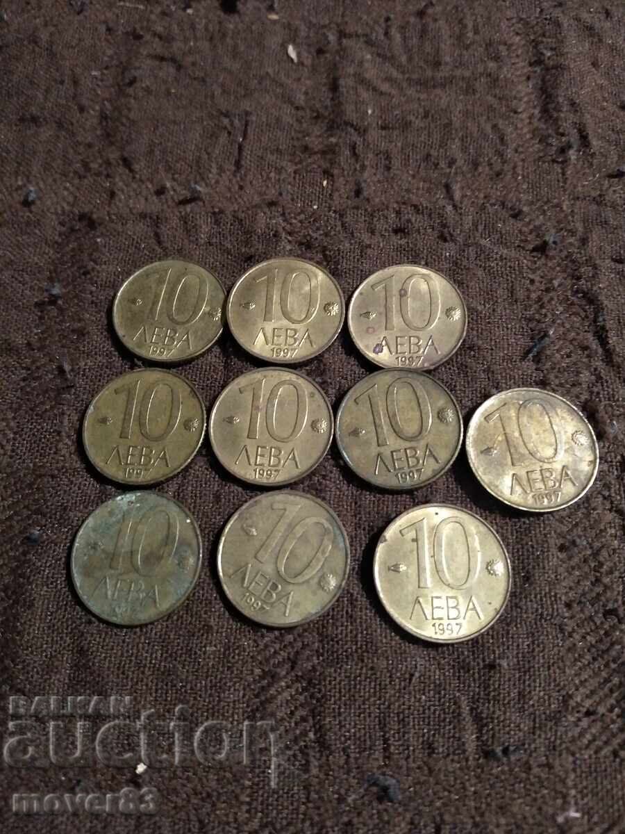 Coins 10 leva 1997. 10 pieces Coins 10 leva 1997. 10 pieces
