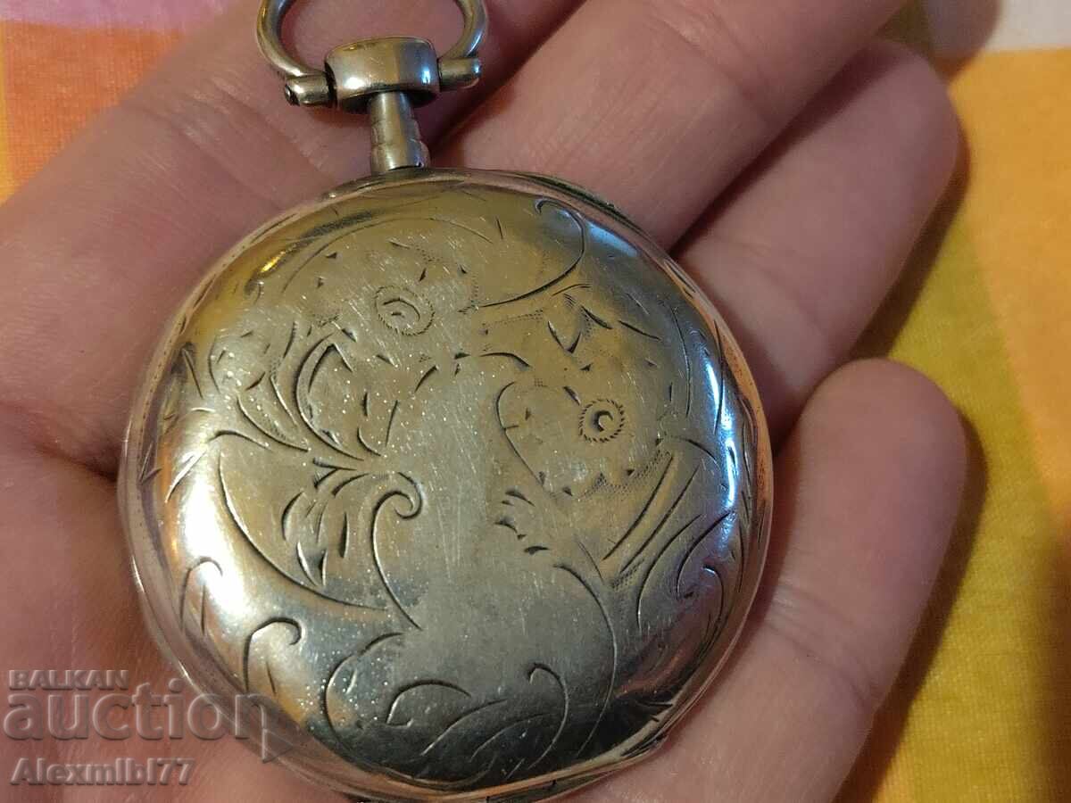 Auction  Silver Pocket Watch - Working