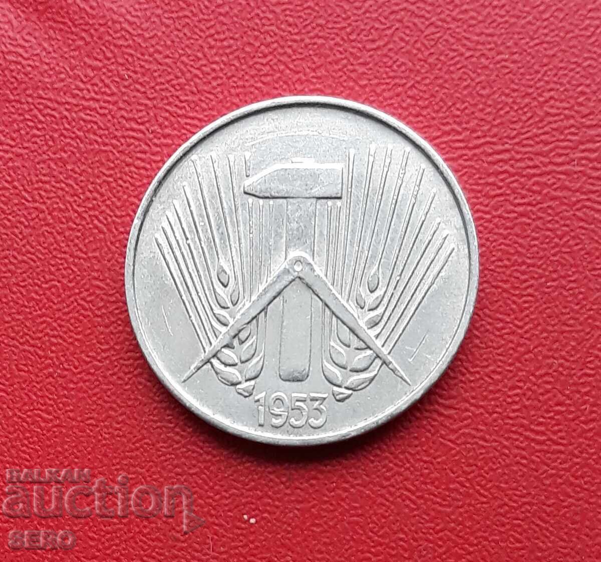 Германия-ГДР-10 пфенига 1953 А-Берлин с цена 0.41 лв. | € 0.21