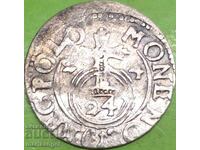 Polonia Lituania 3 Polker Poltorak 1/24 Thaler Sigismund Vase argint