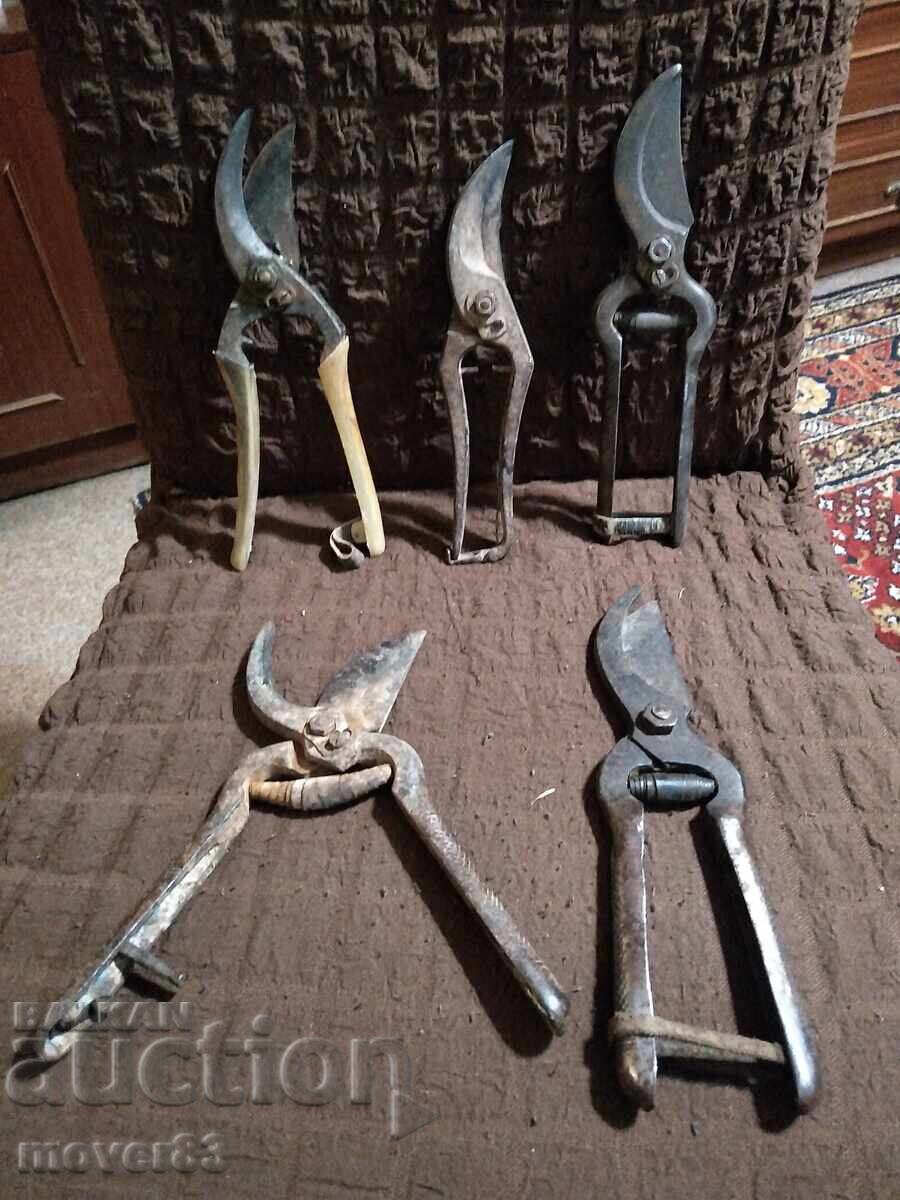 Παλιά αμπελουργικά ψαλίδια. 5 τεμάχια Παλιά αμπελουργικά ψαλίδια. 5 τεμάχια