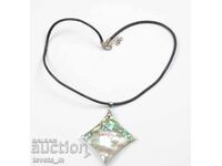 Colier, lănțișor cu șnur din piele