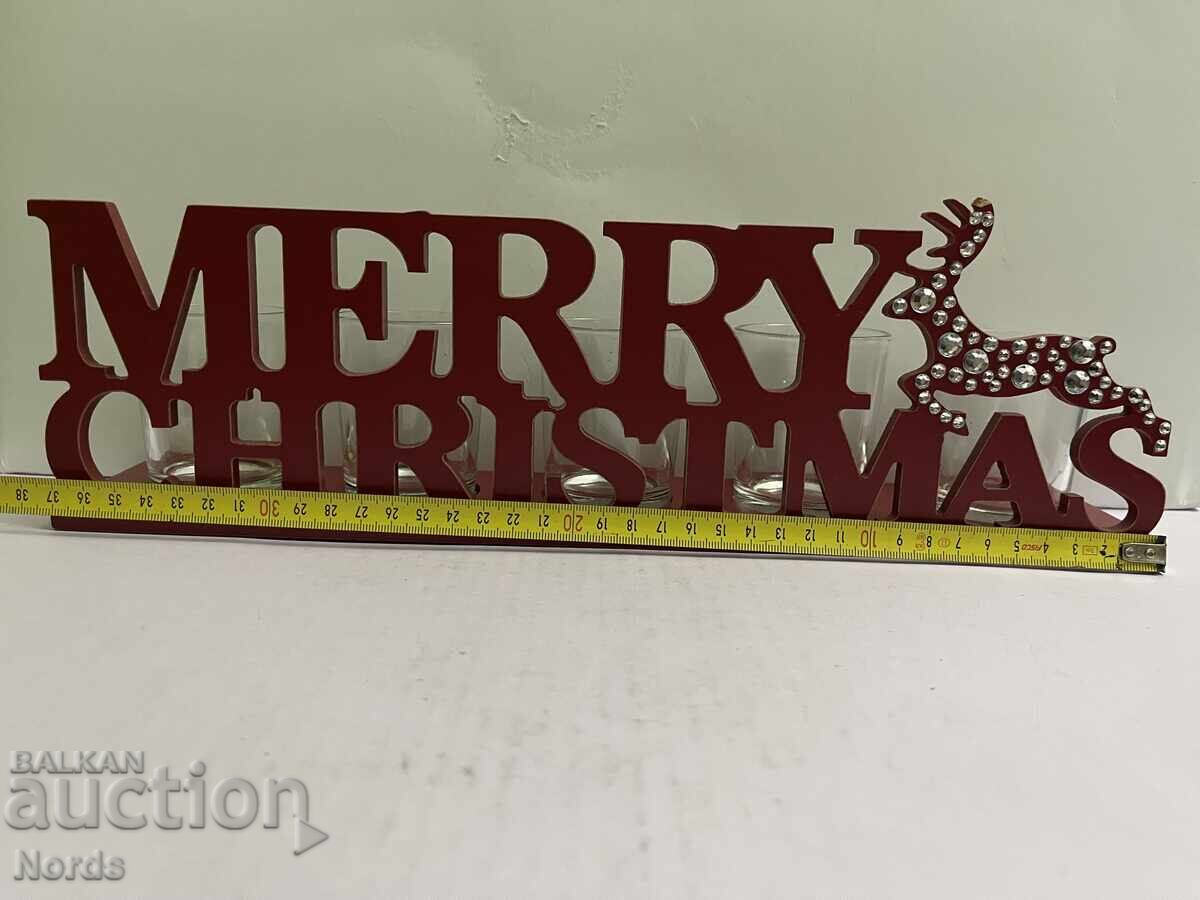 Παράδοση Ξύλινο χριστουγεννιάτικο κηροπήγιο