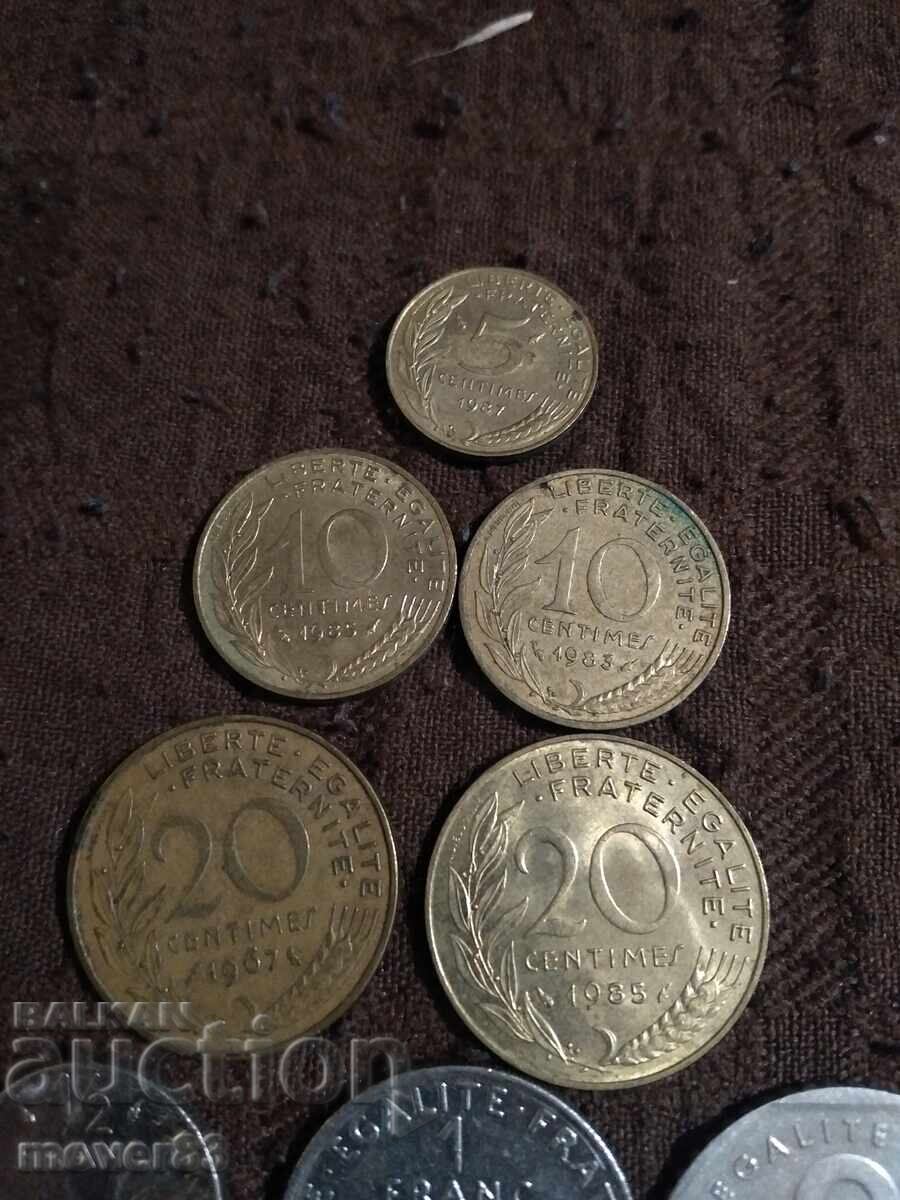 Νομίσματα Γαλλίας 1967-1988. Λοτ 9 τεμαχίων με τιμή 0.99 BGN | € 0.51