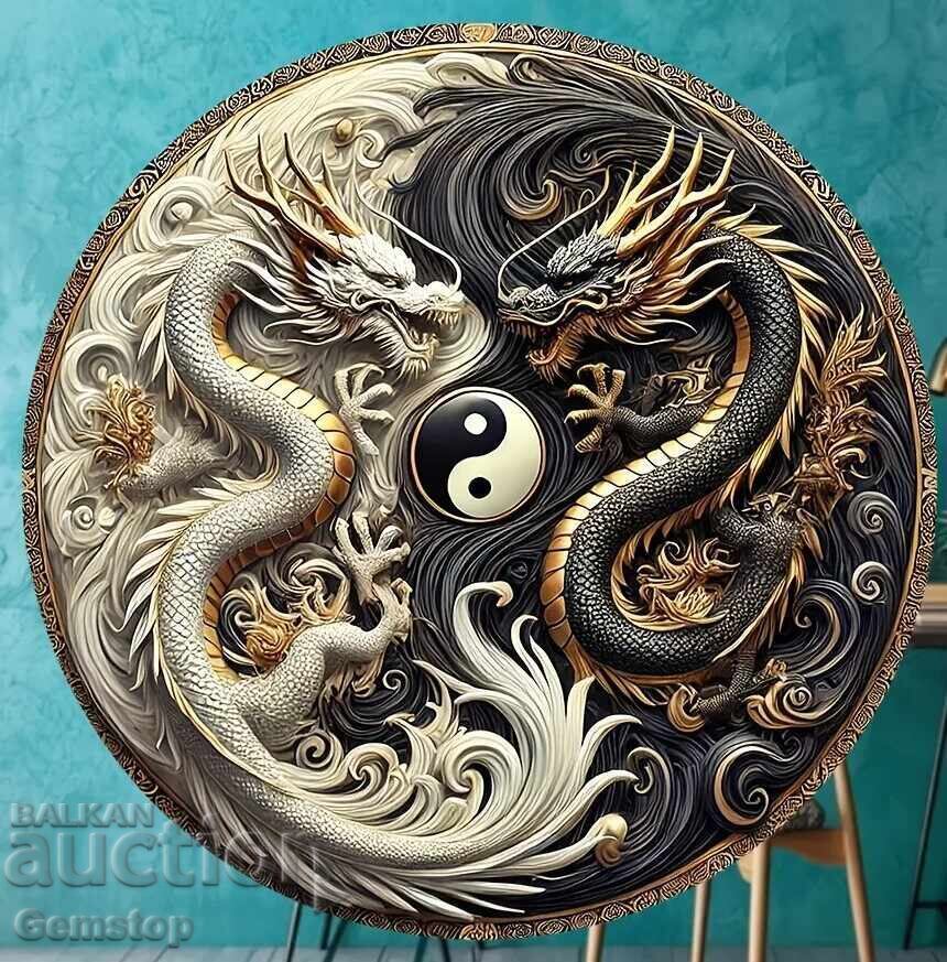 БЗЦ! 2D гравюра Ин-Ян Дракони от 1ст! с цена 7.16 лв. | € 3.66