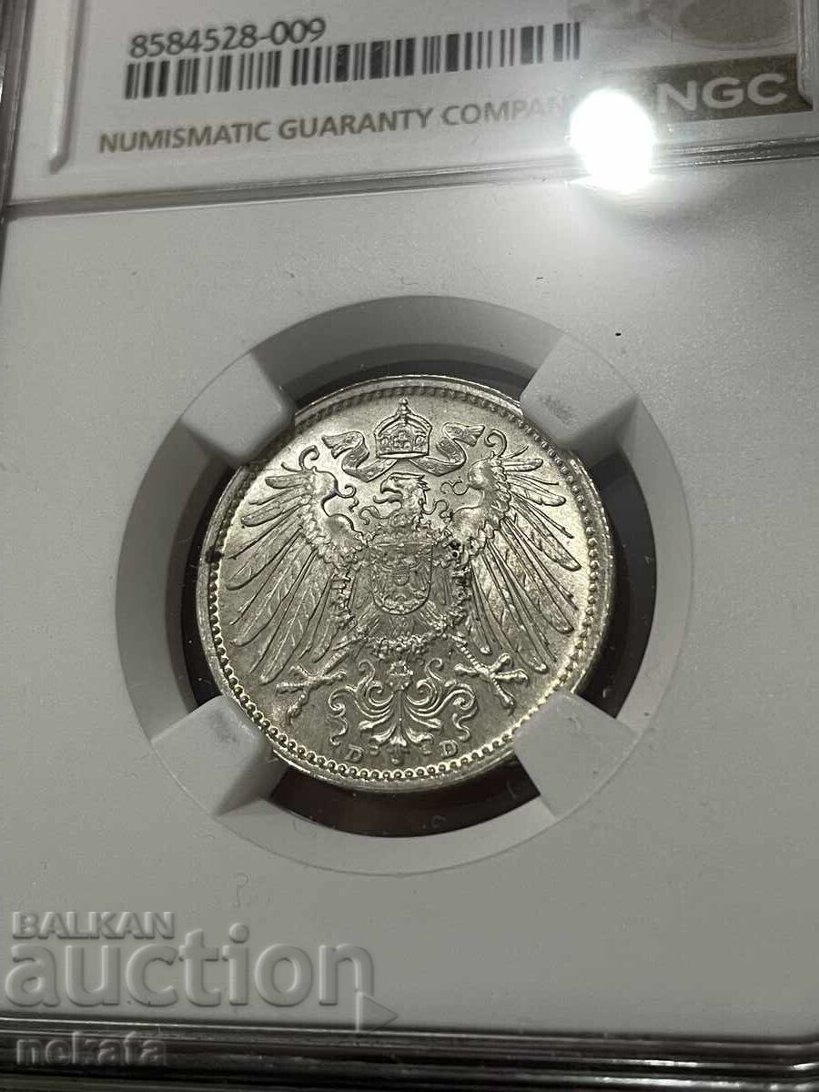 Licitație Germania 1 marcă, 1914, MS65 NGC Licitație Germania 1 marcă, 1914, MS65 NGC