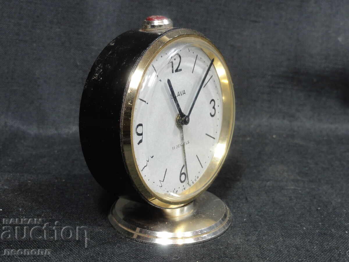 BZC OLD RETRO SOC USSR MECHANICAL CLOCK ALARM CLOCK GLORY with price 1.73 BGN | € 0.88