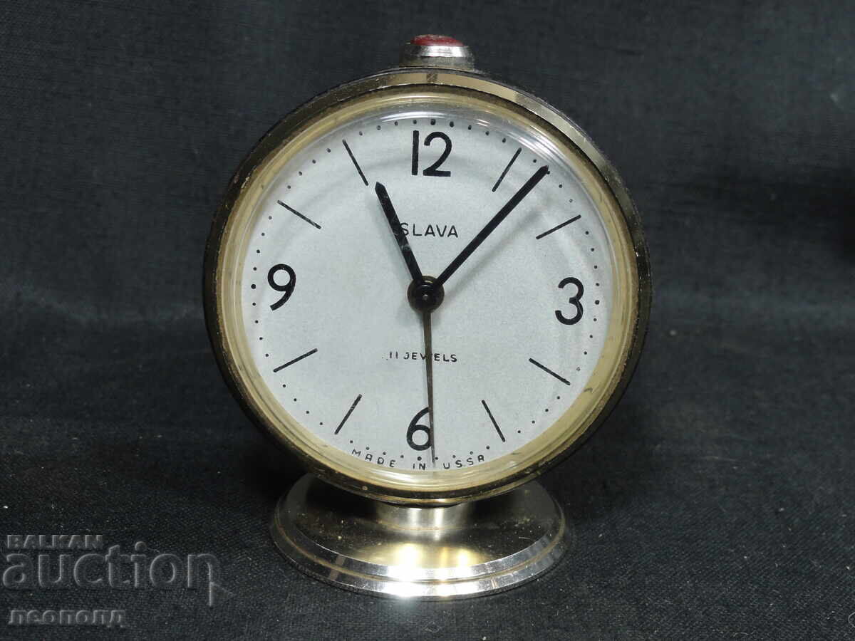 BZC OLD RETRO SOC USSR MECHANICAL CLOCK ALARM CLOCK GLORY