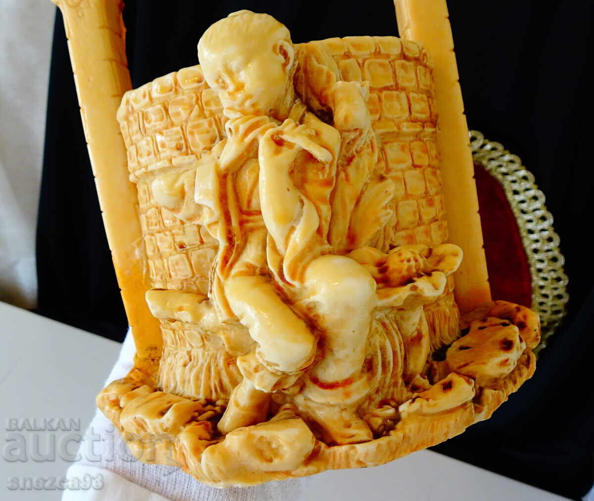 Δημοπρασία Σταχτοδοχείο, αγαλματίδιο Πηγάδι των Ευχών, αγόρι, φλάουτο, υπογραφή