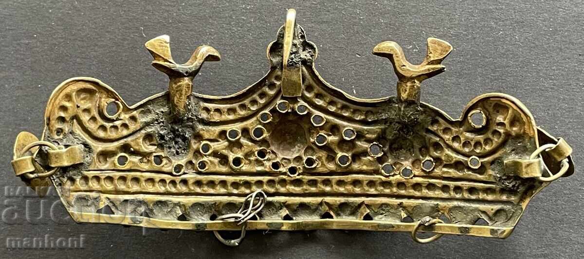 Δημοπρασία 6278 Αναγεννησιακό κόσμημα κεφαλής κοσίνικ φορεμένο πάνω από μαντήλι Δημοπρασία 6278 Αναγεννησιακό κόσμημα κεφαλής κοσίνικ φορεμένο πάνω από μαντήλι