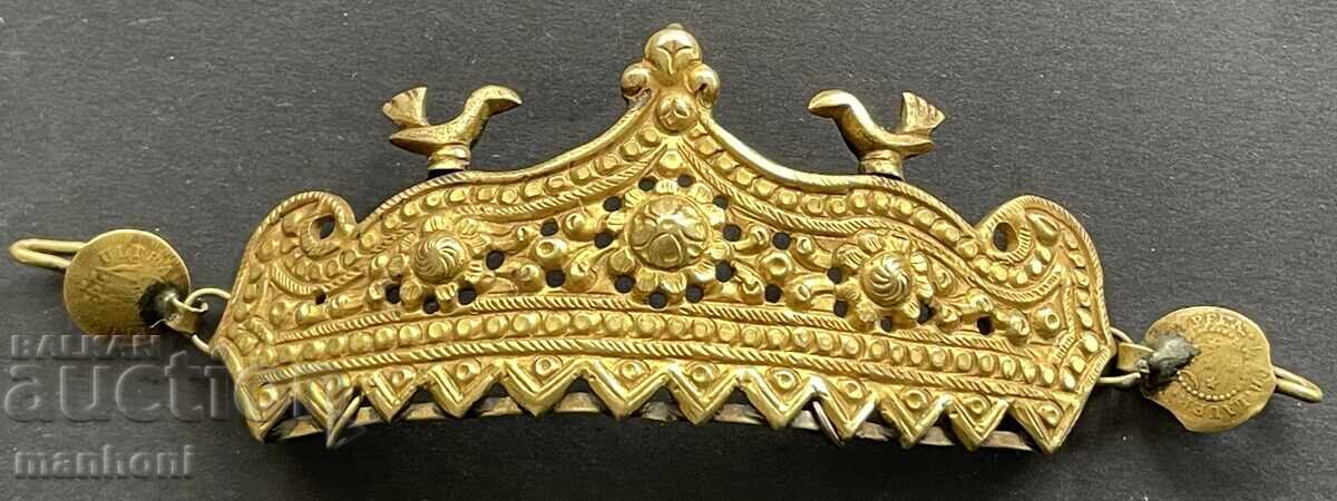 6278 Αναγεννησιακό κόσμημα κεφαλής κοσίνικ φορεμένο πάνω από μαντήλι 6278 Αναγεννησιακό κόσμημα κεφαλής κοσίνικ φορεμένο πάνω από μαντήλι