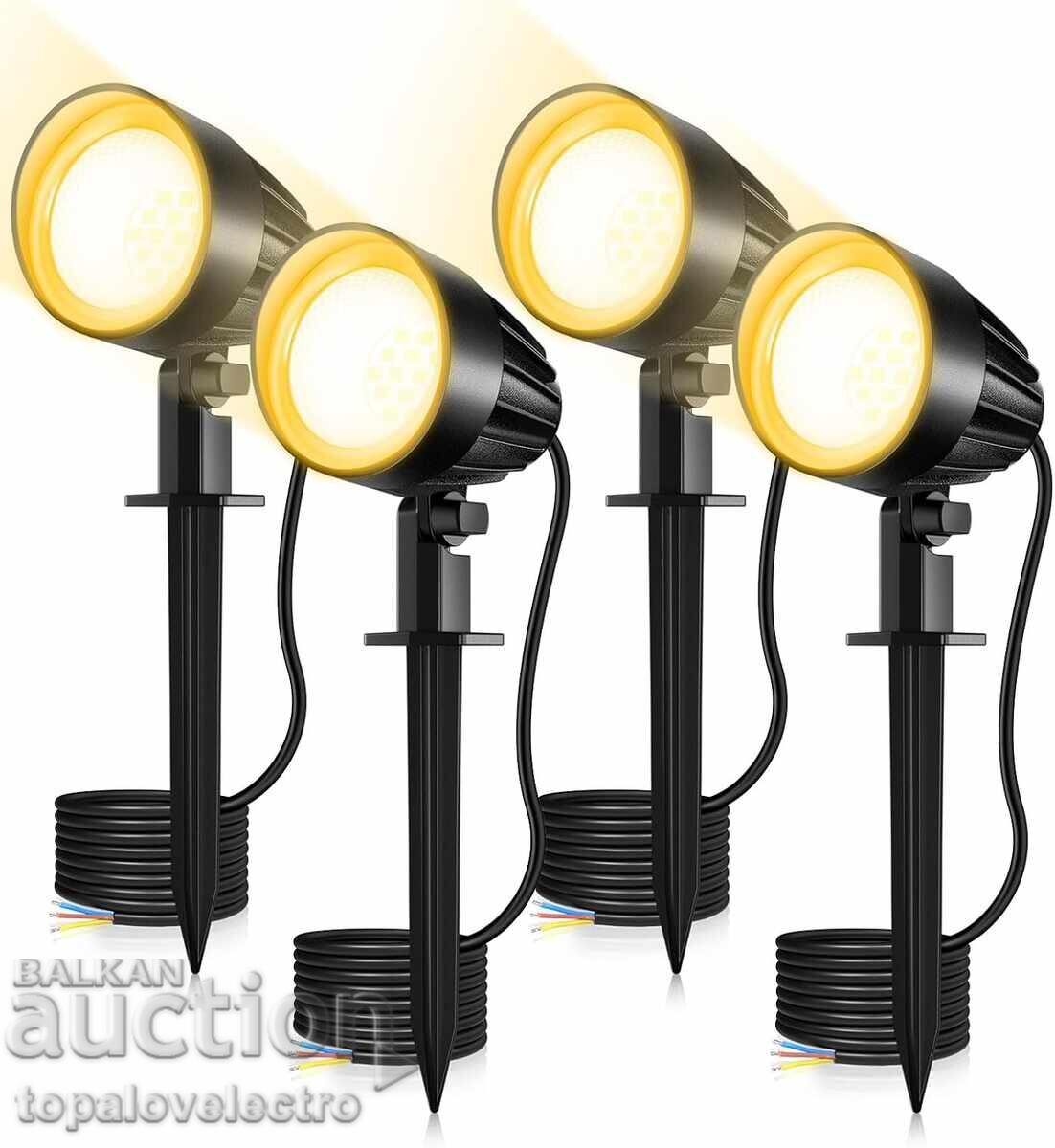 Set of 3 LED Garden Spotlights 9W, 2700K, 680 lm