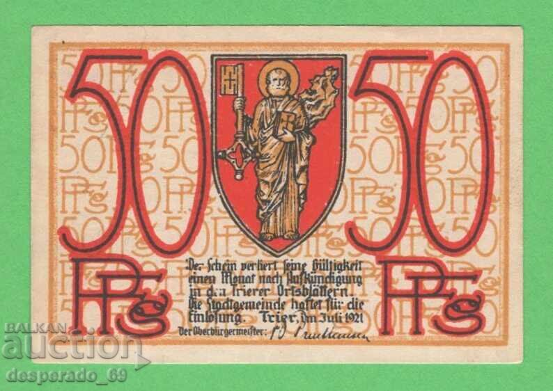 Notgeld (Trier) 1921 UNC - 50 Pfennig with price 2.80 BGN | € 1.43