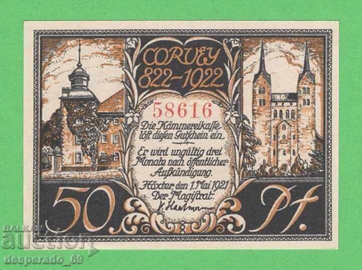 (¯`'•.¸NOTGELD (gr. Höxter) 1921 UNC -50 pfennig¸.•'´¯) cu preț 2.50 BGN | € 1.28 (¯`'•.¸NOTGELD (gr. Höxter) 1921 UNC -50 pfennig¸.•'´¯) cu preț 2.50 BGN | € 1.28