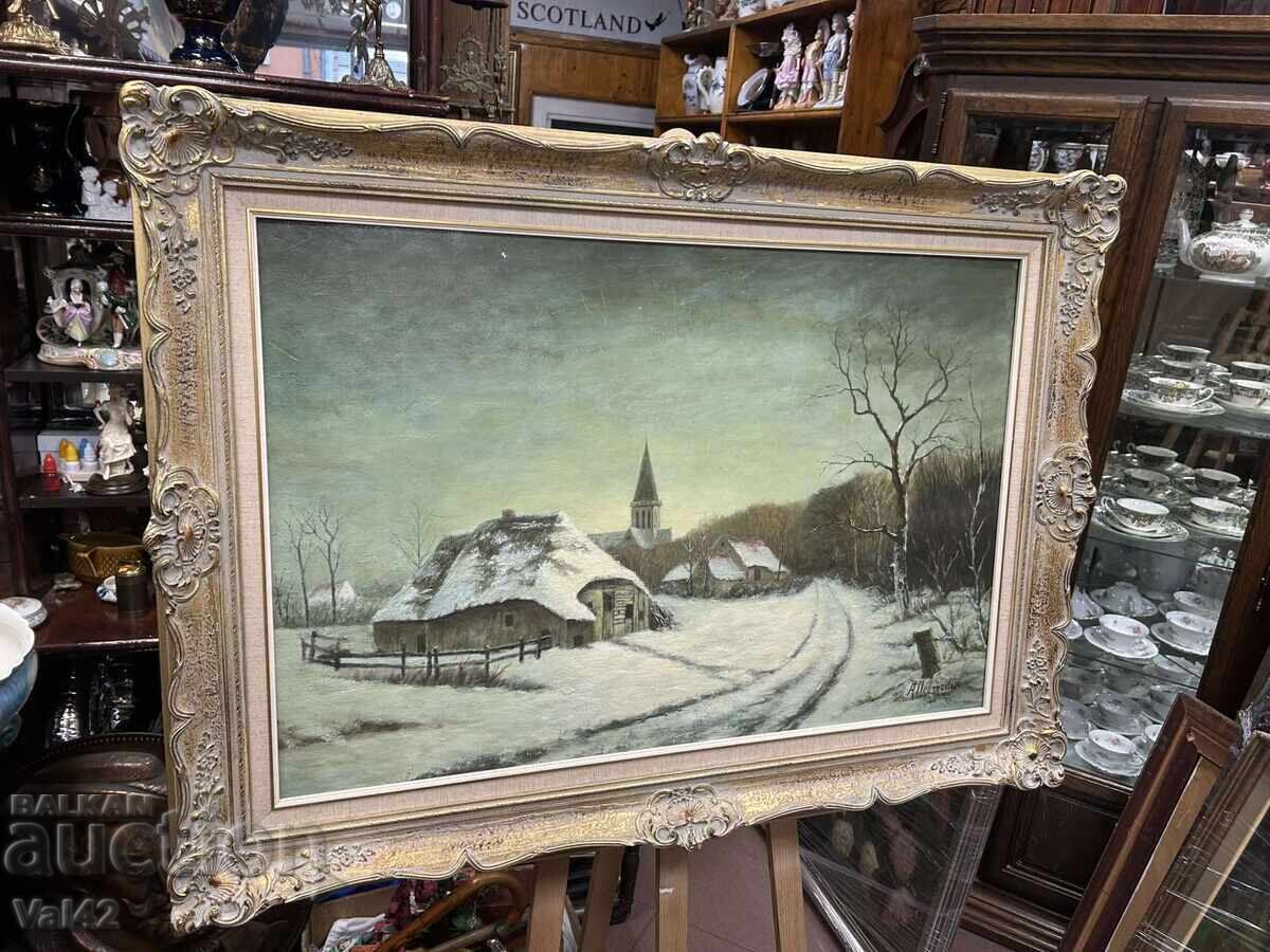Аукцион Зимна пейзажна картина Аукцион Зимна пейзажна картина