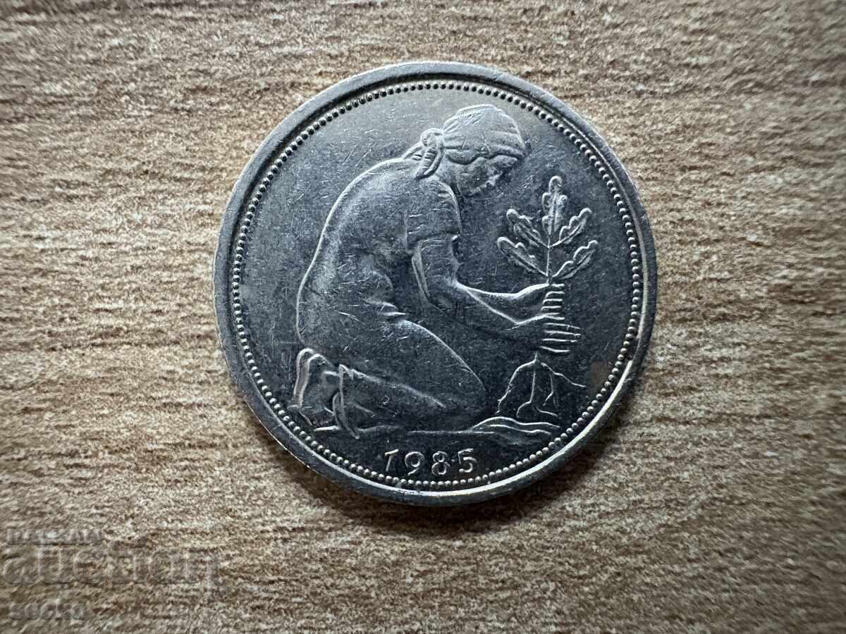 Γερμανία - 50 πφένιγκ (1985) - F με τιμή 0.35 BGN | € 0.18